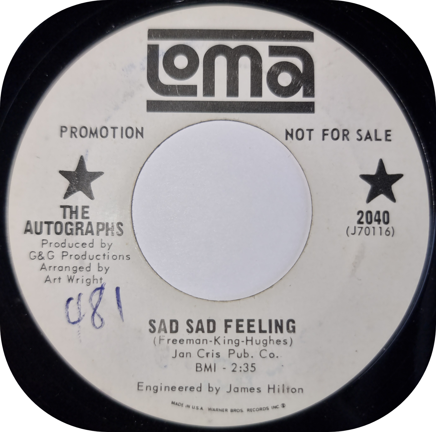 Autographs, The - Sad Sad Feeling - Loma DEMO