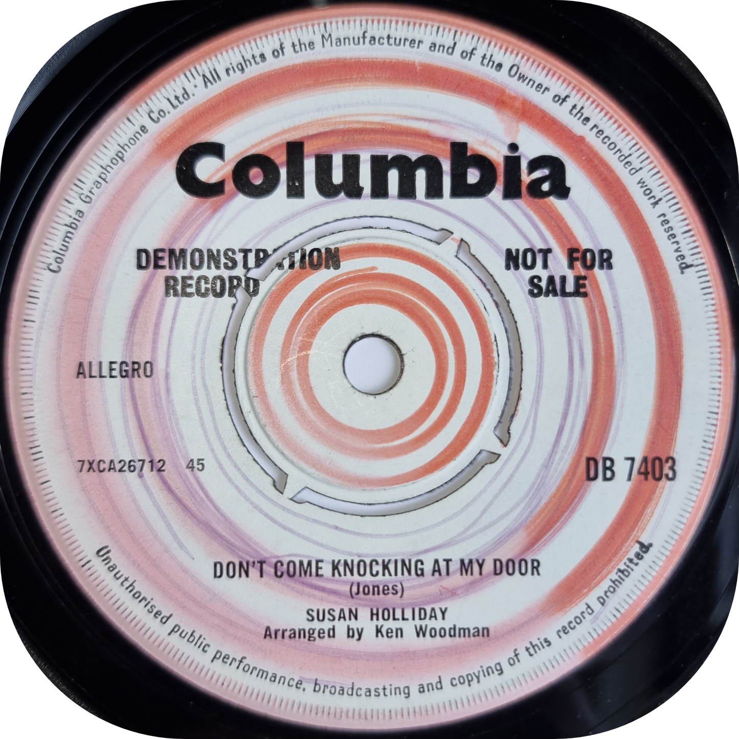 Susan Holliday - Any Day Now - Columbia DEMO
