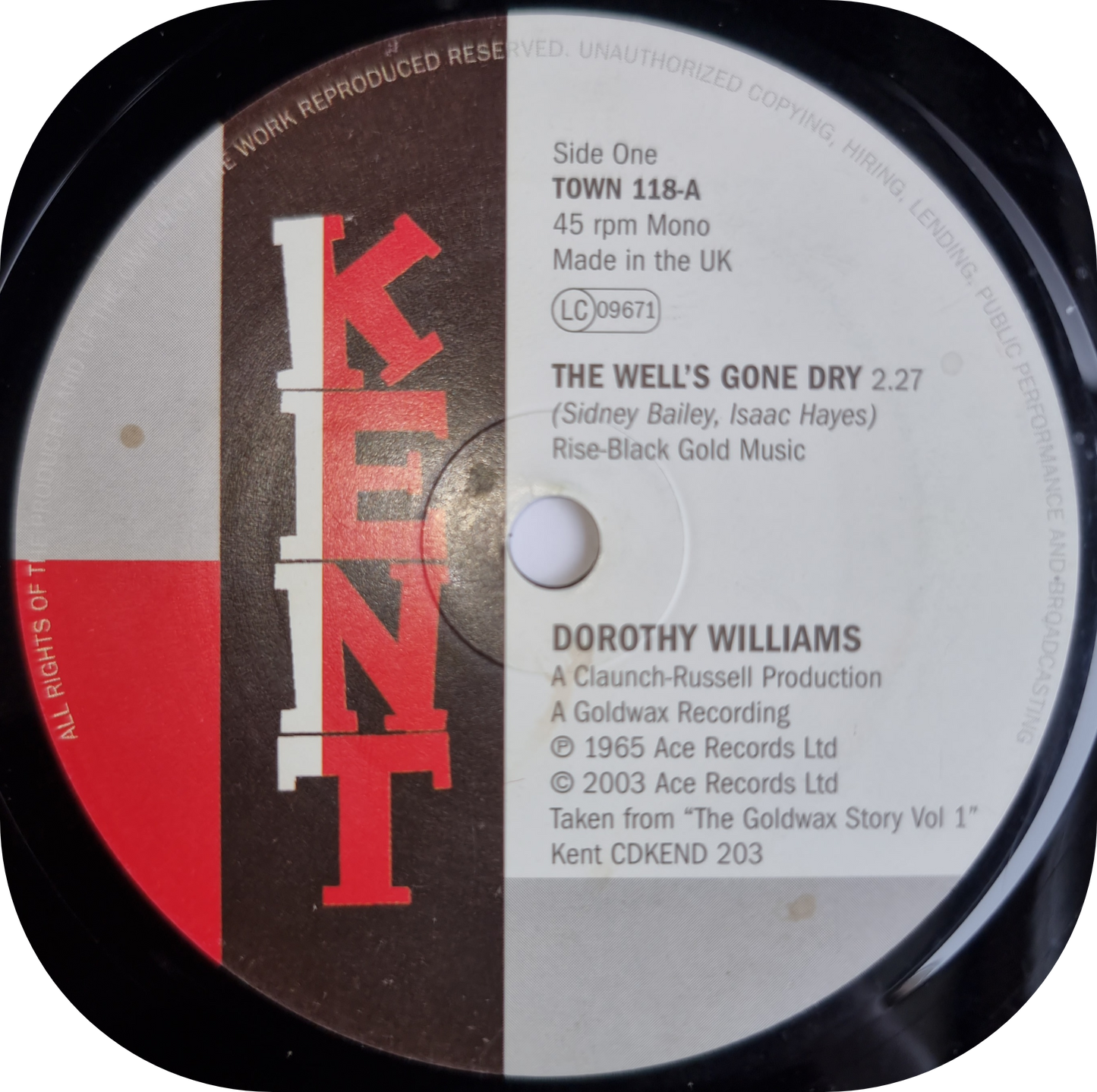 Dorothy Williams - The Well's Gone Dry - Kent