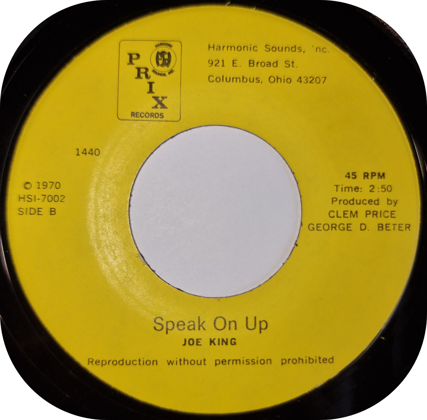 Joe King - Speak On Up - Prix