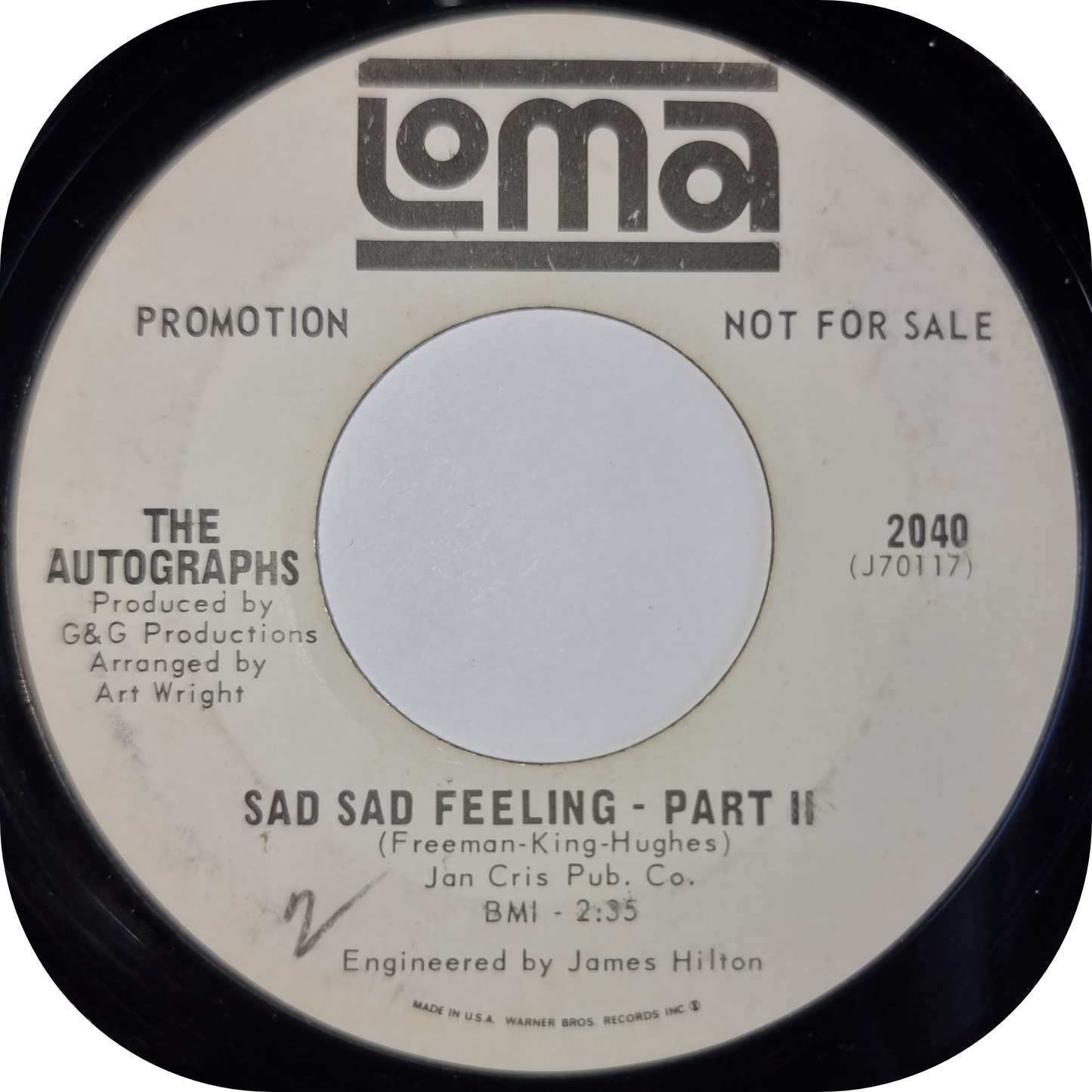 Autographs, The - Sad Sad Feeling - Loma DEMO
