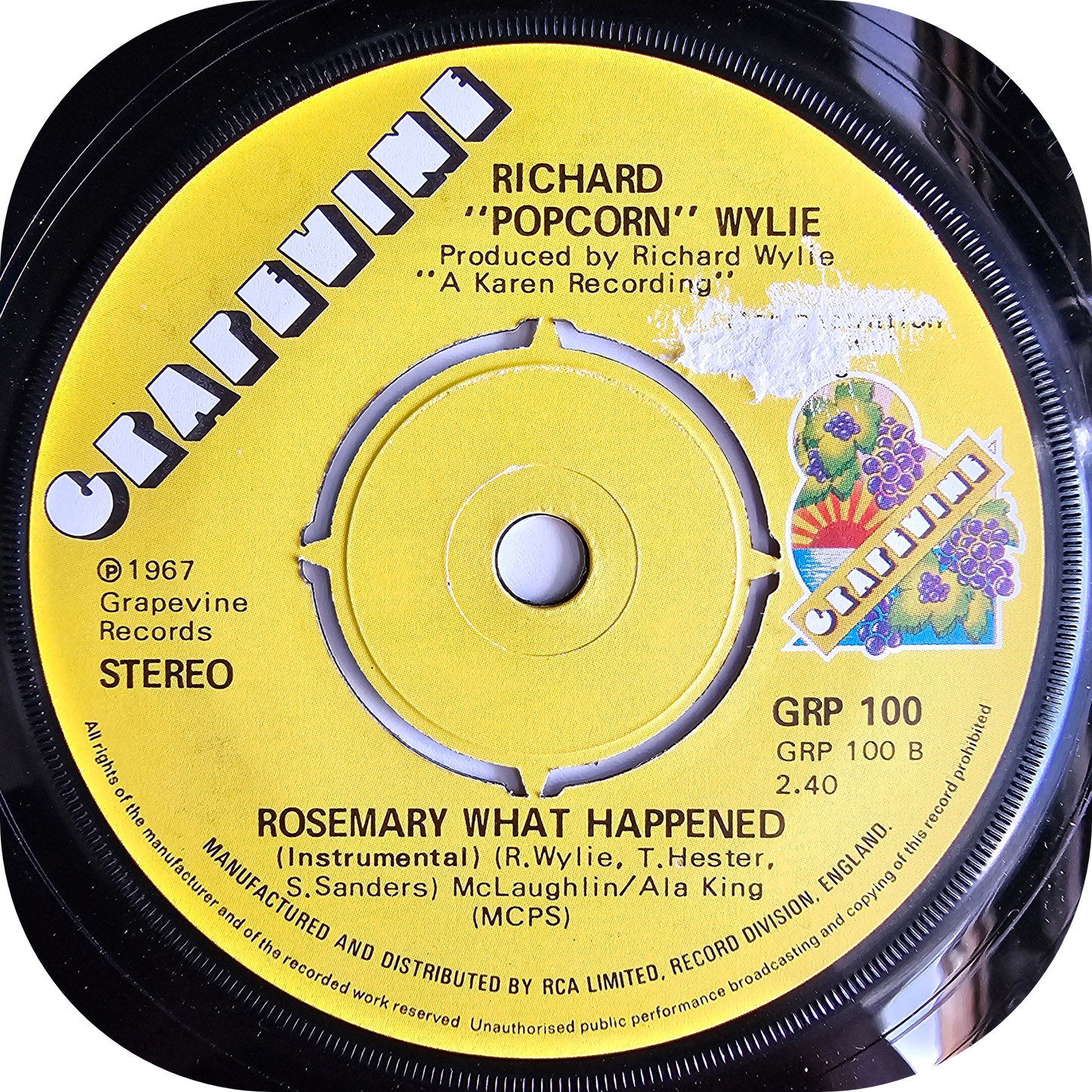 Richard 'Popcorn' Wylie - Rosemary What Happened - Grapevine DEMO