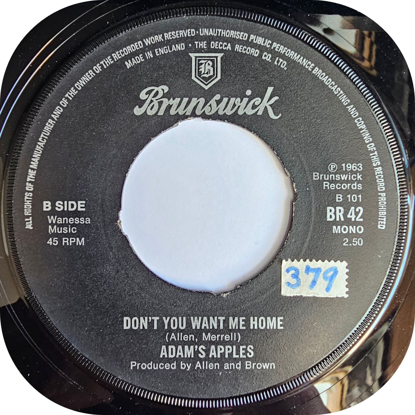 Adam's Apples - Don't Take It Out On This World - Brunswick