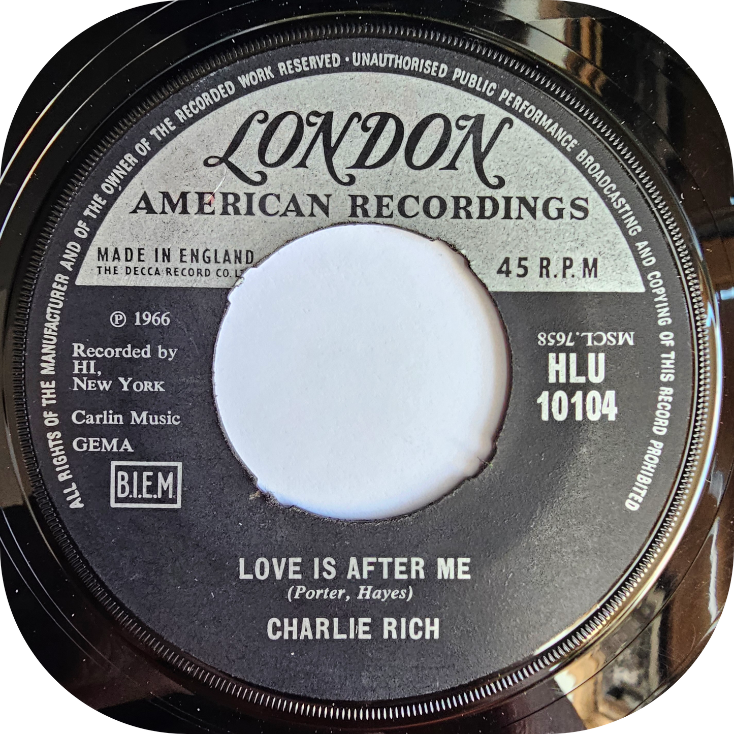 Charlie Rich - Love Is After Me - London