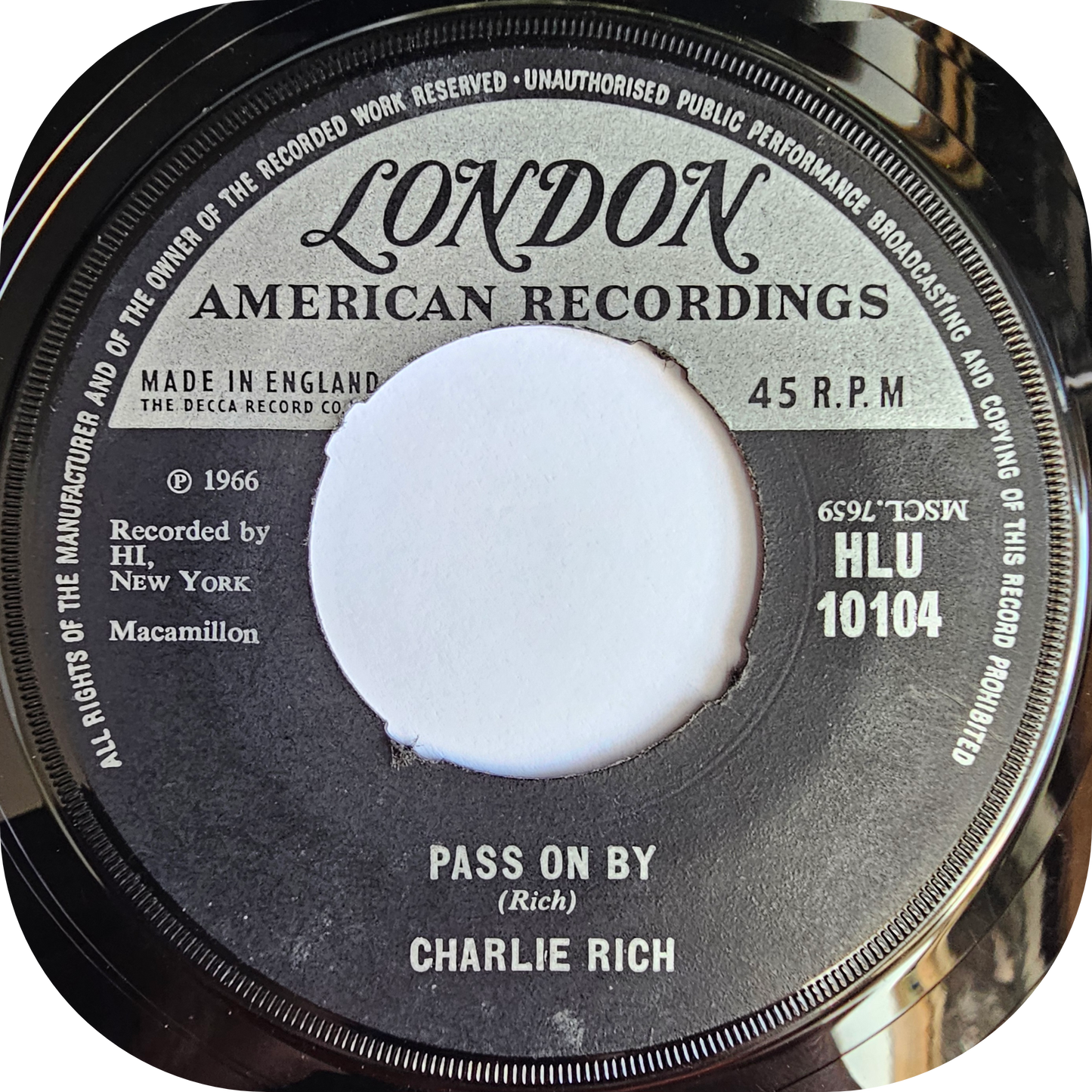 Charlie Rich - Love Is After Me - London