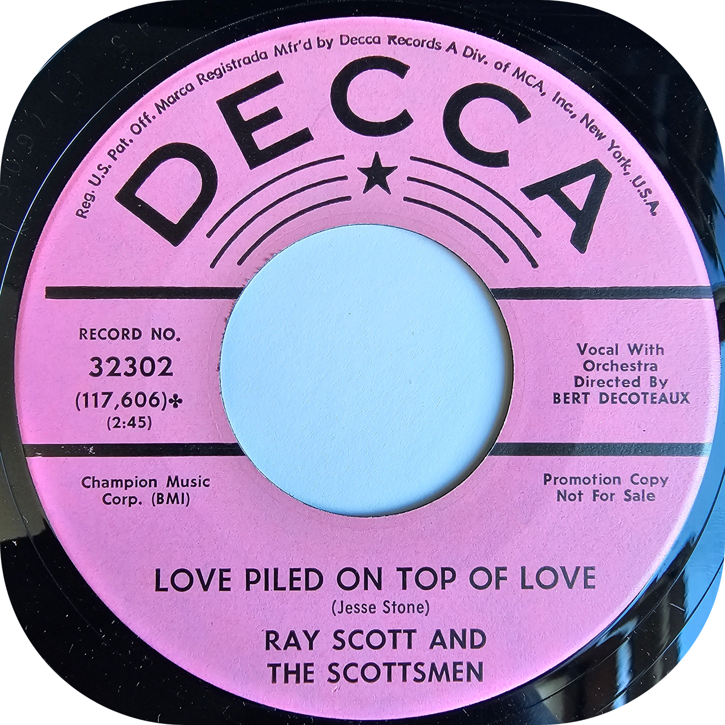 Ray Scott - Love Piled On Top Of Love - Decca DEMO