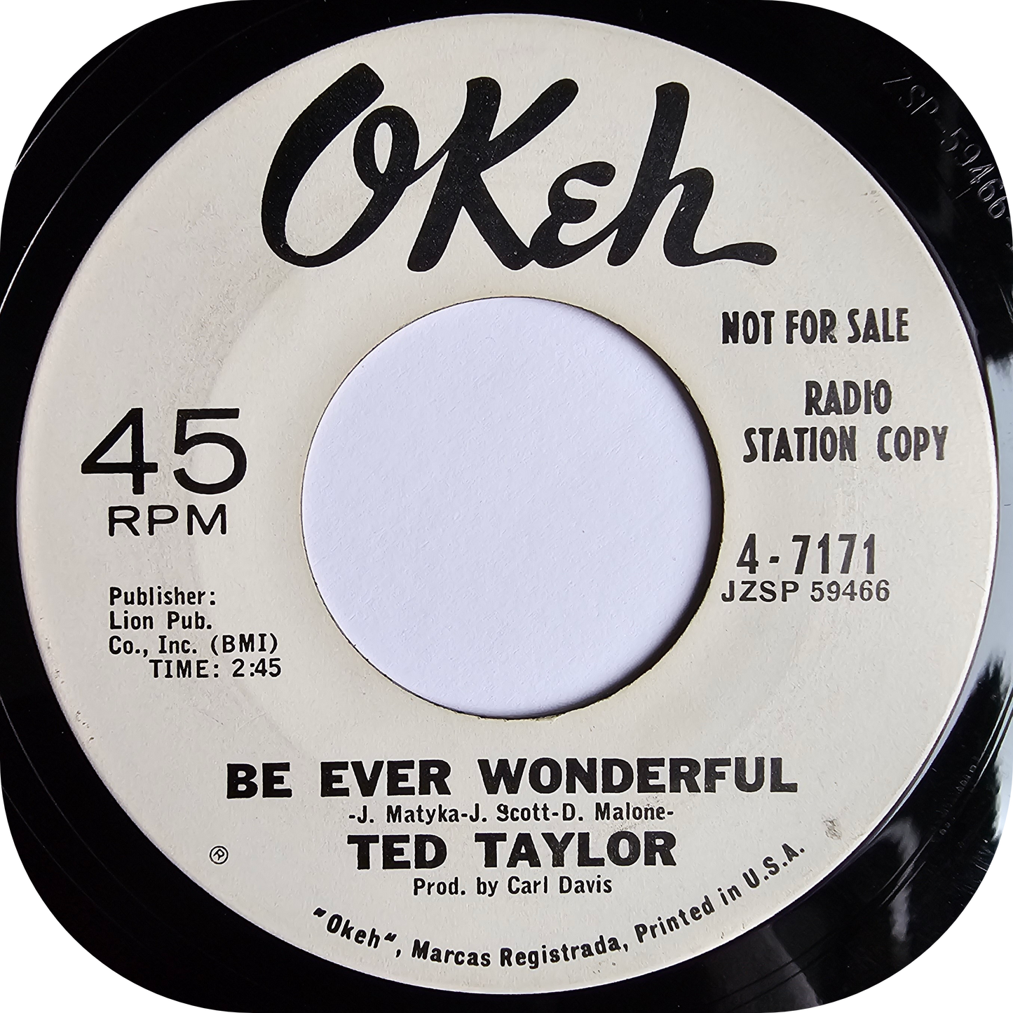 Ted Taylor - That's Life I Guess - Okeh DEMO