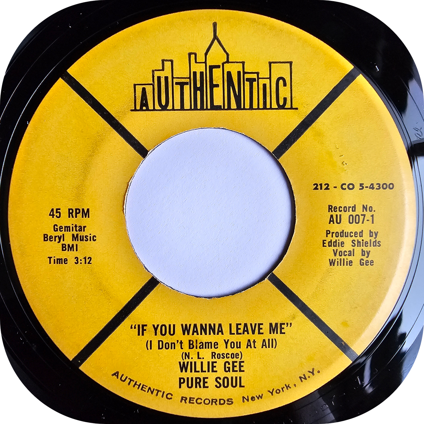 Willie Gee - You Left Me Standing - Authentic