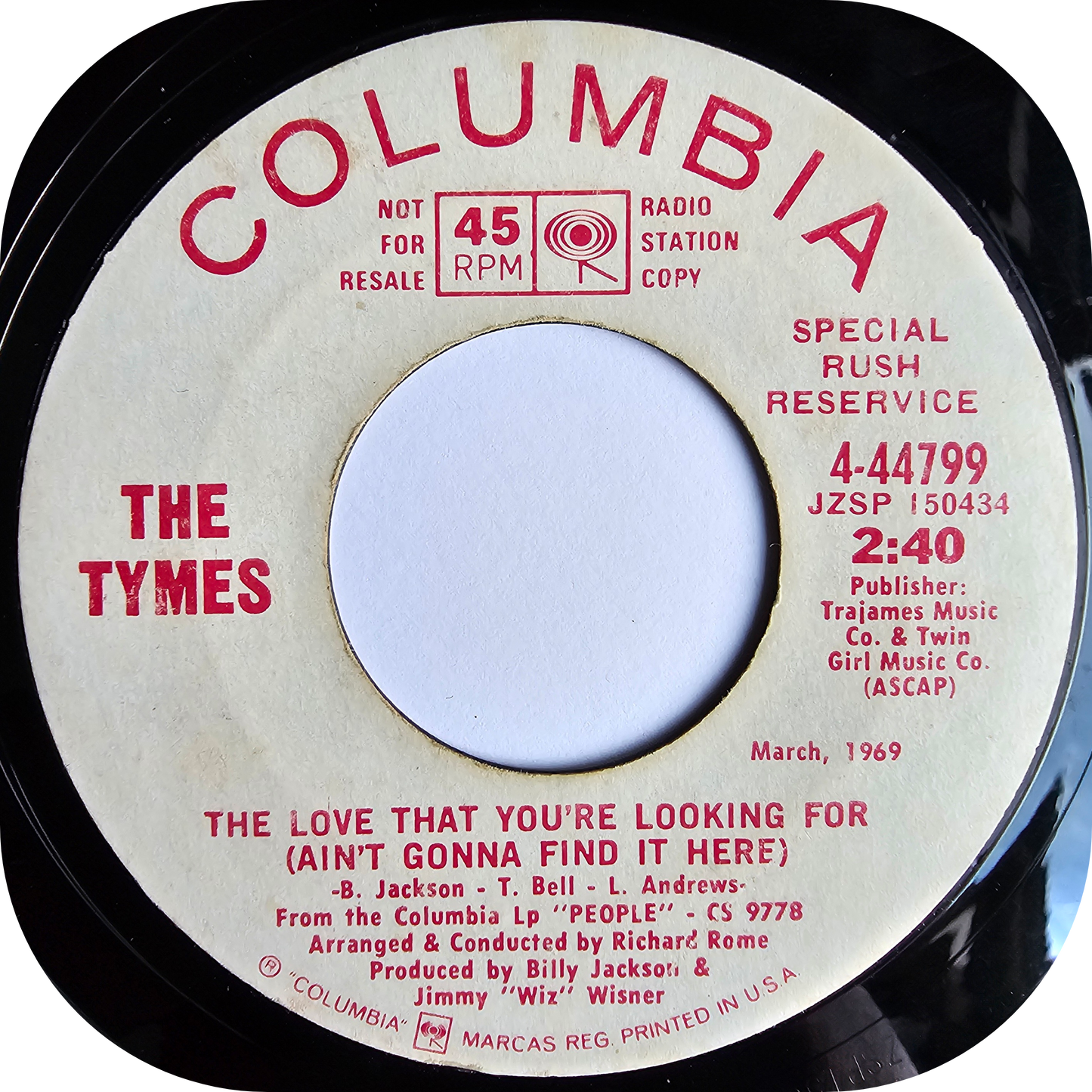 Tymes, The - The Love That You're Looking For - Columbia DEMO