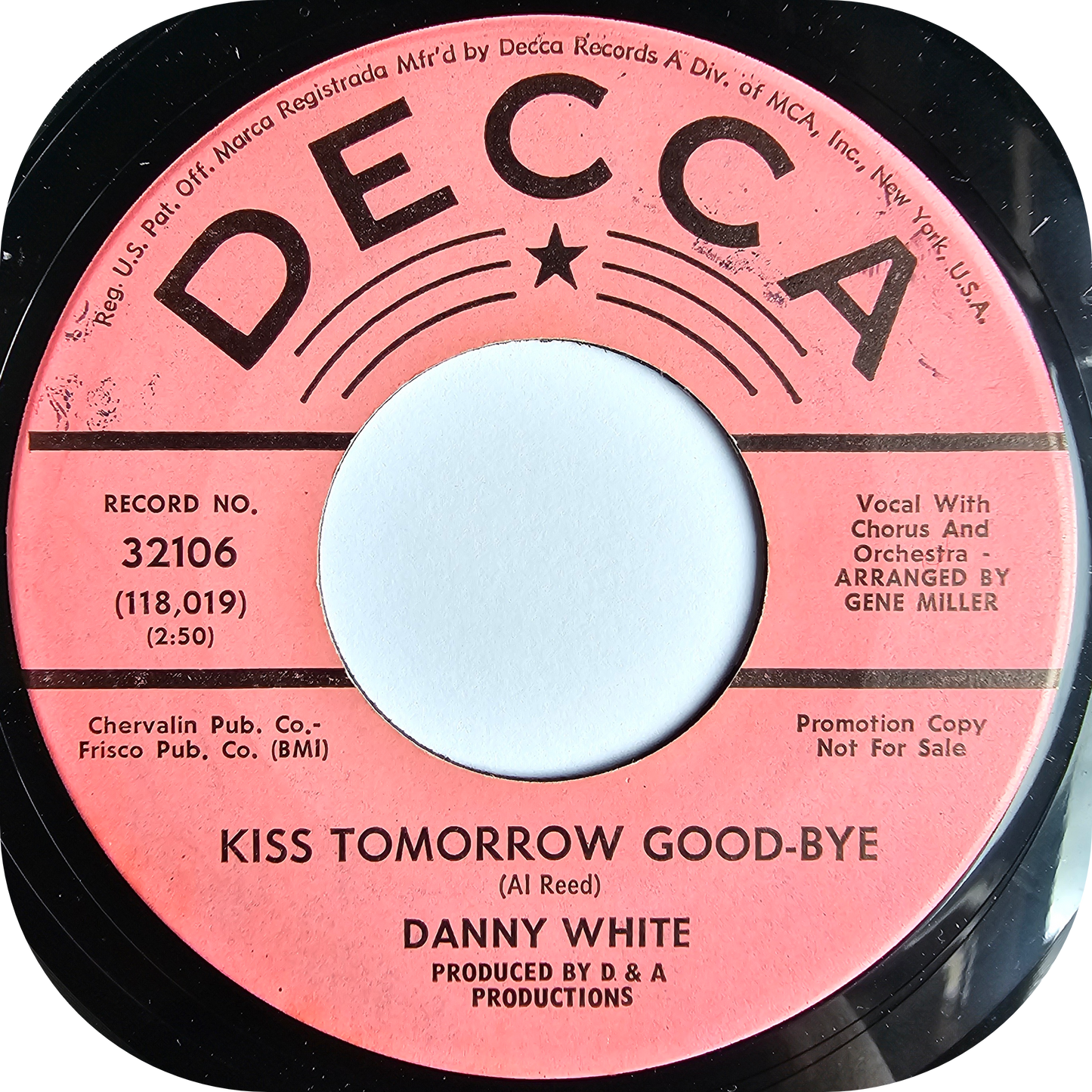 Danny White - You Can Never Keep A Good Man Down - Decca DEMO