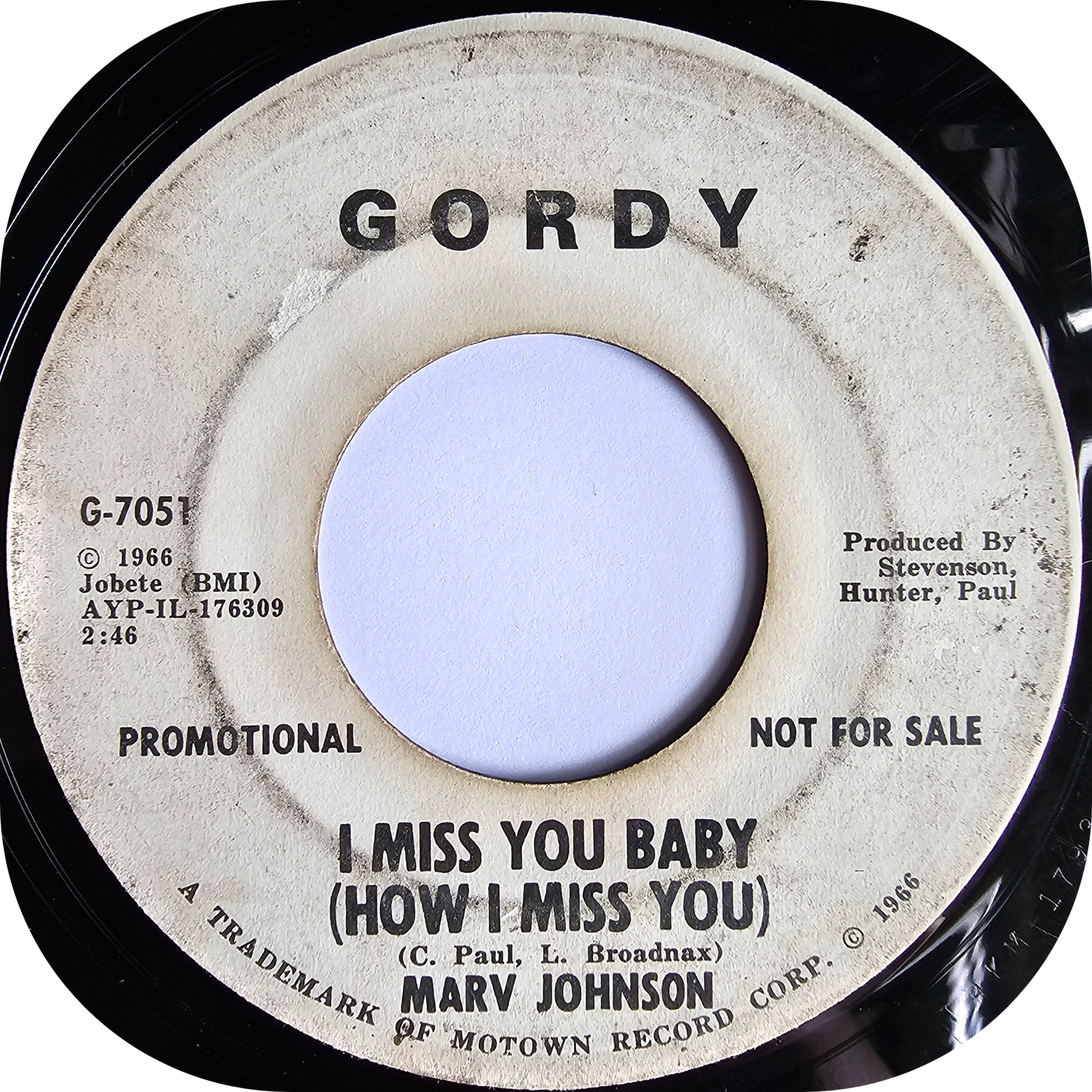 Marv Johnson - I Miss My Baby - Gordy DEMO