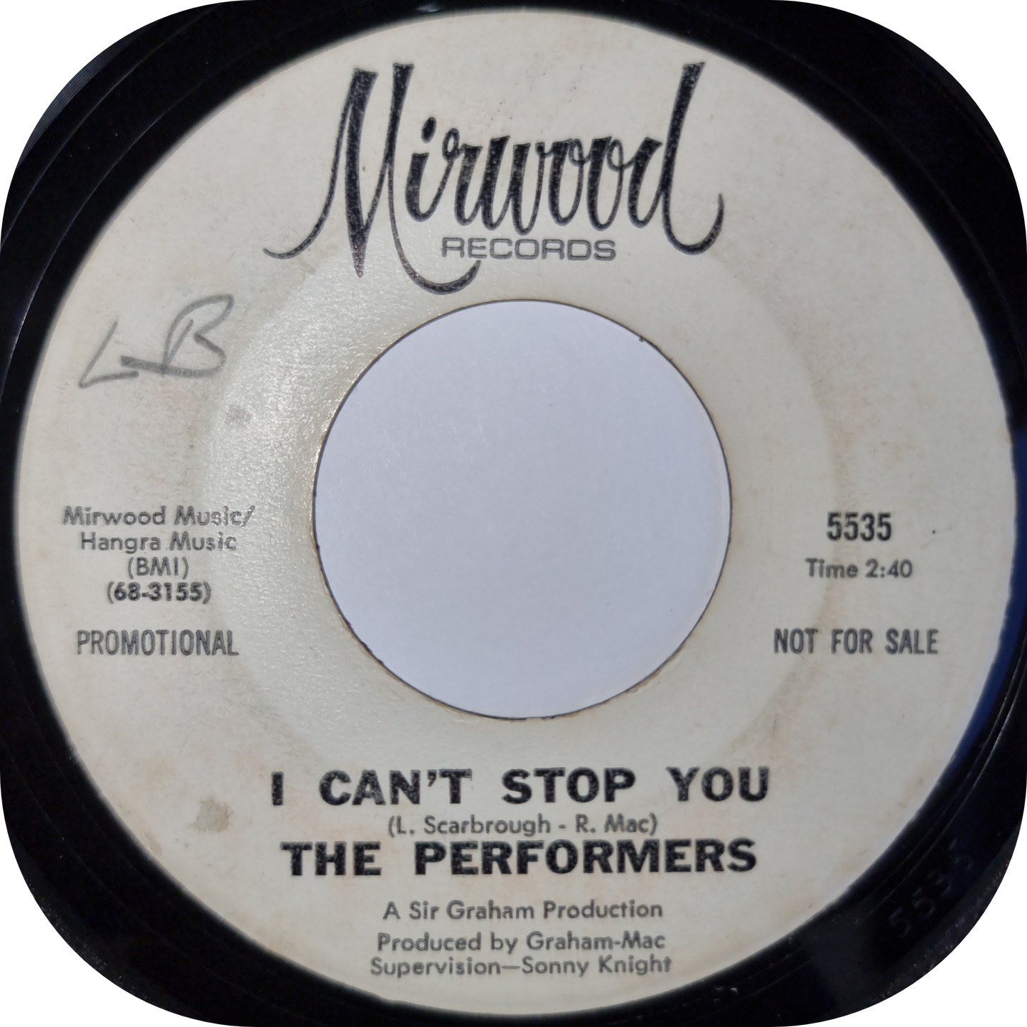 Performers, The - I Can't Stop You - Mirwood DEMO