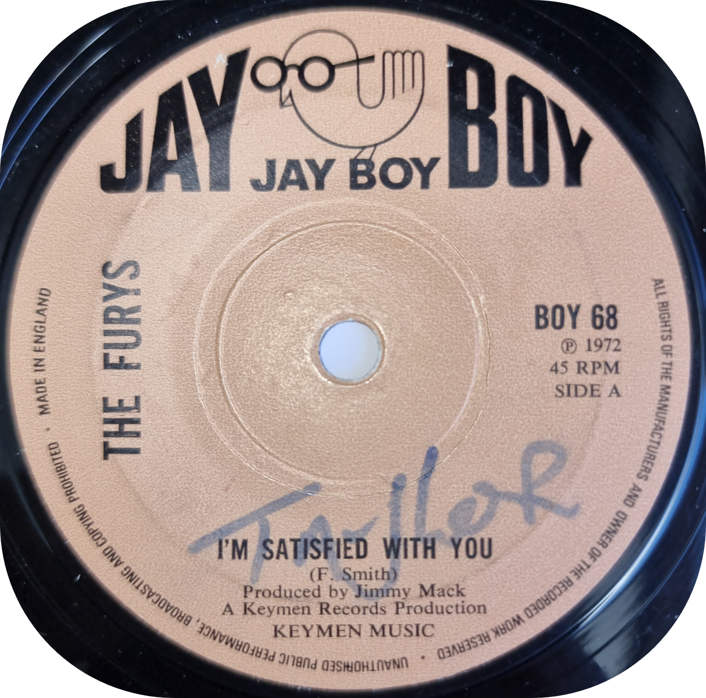 Furys, The - I'm Satisfied With You - Jay Boy