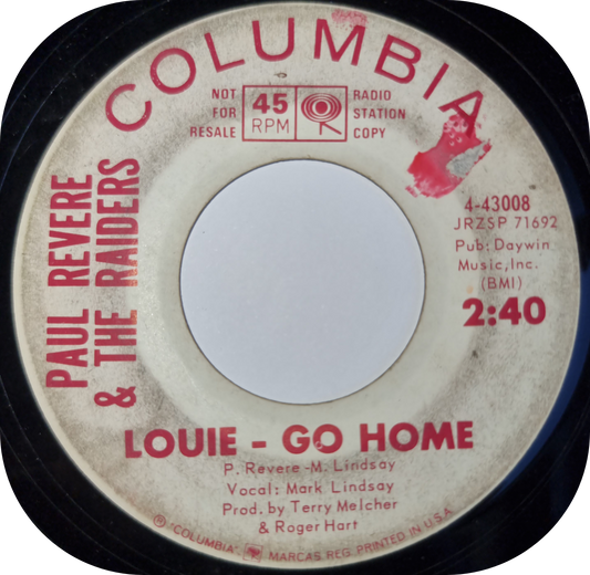 Paul Revere & The Raiders - Louie-Go Home - Columbia DEMO