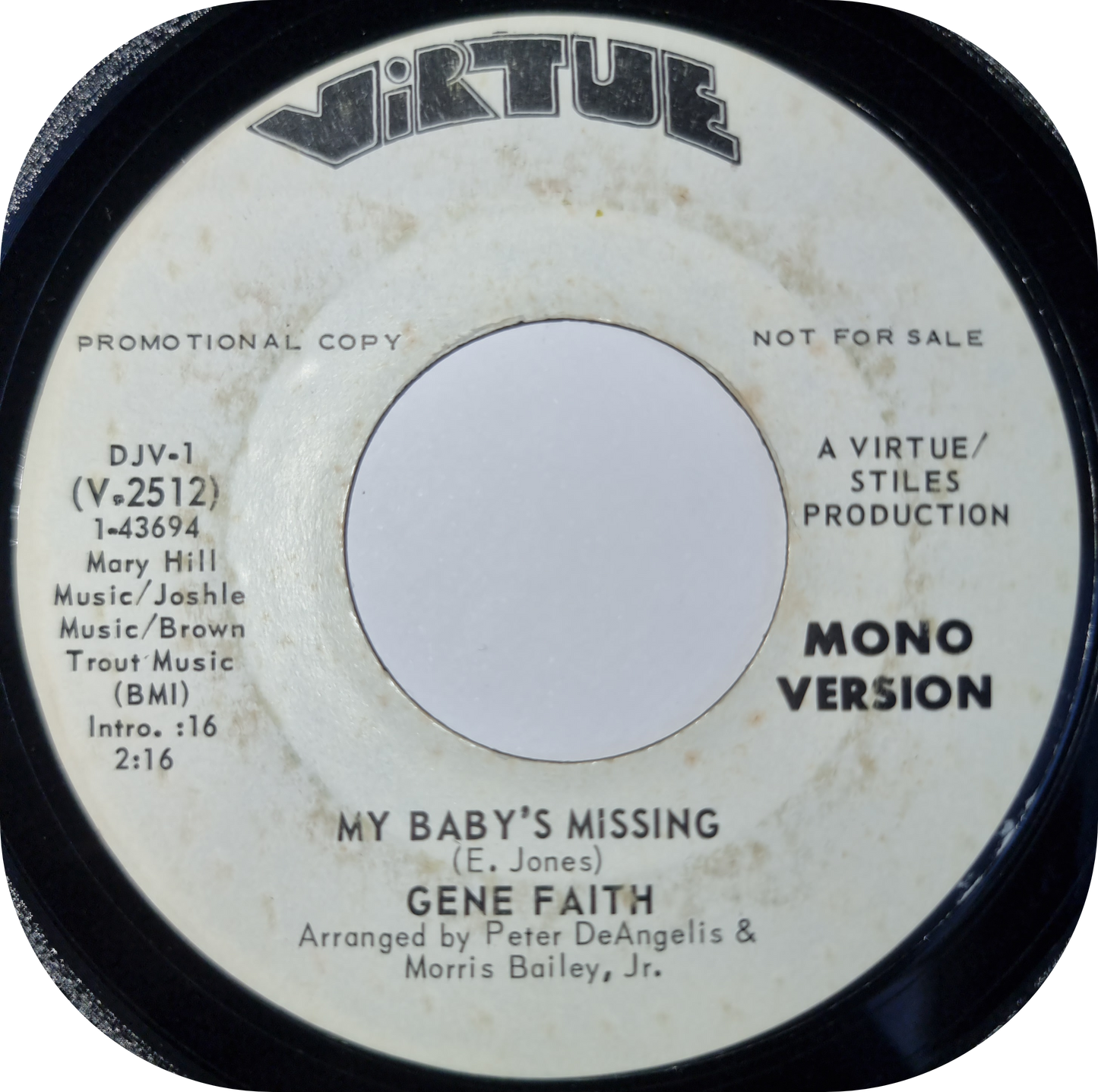 Gene Faith - My Baby's Missing - Virtue DEMO