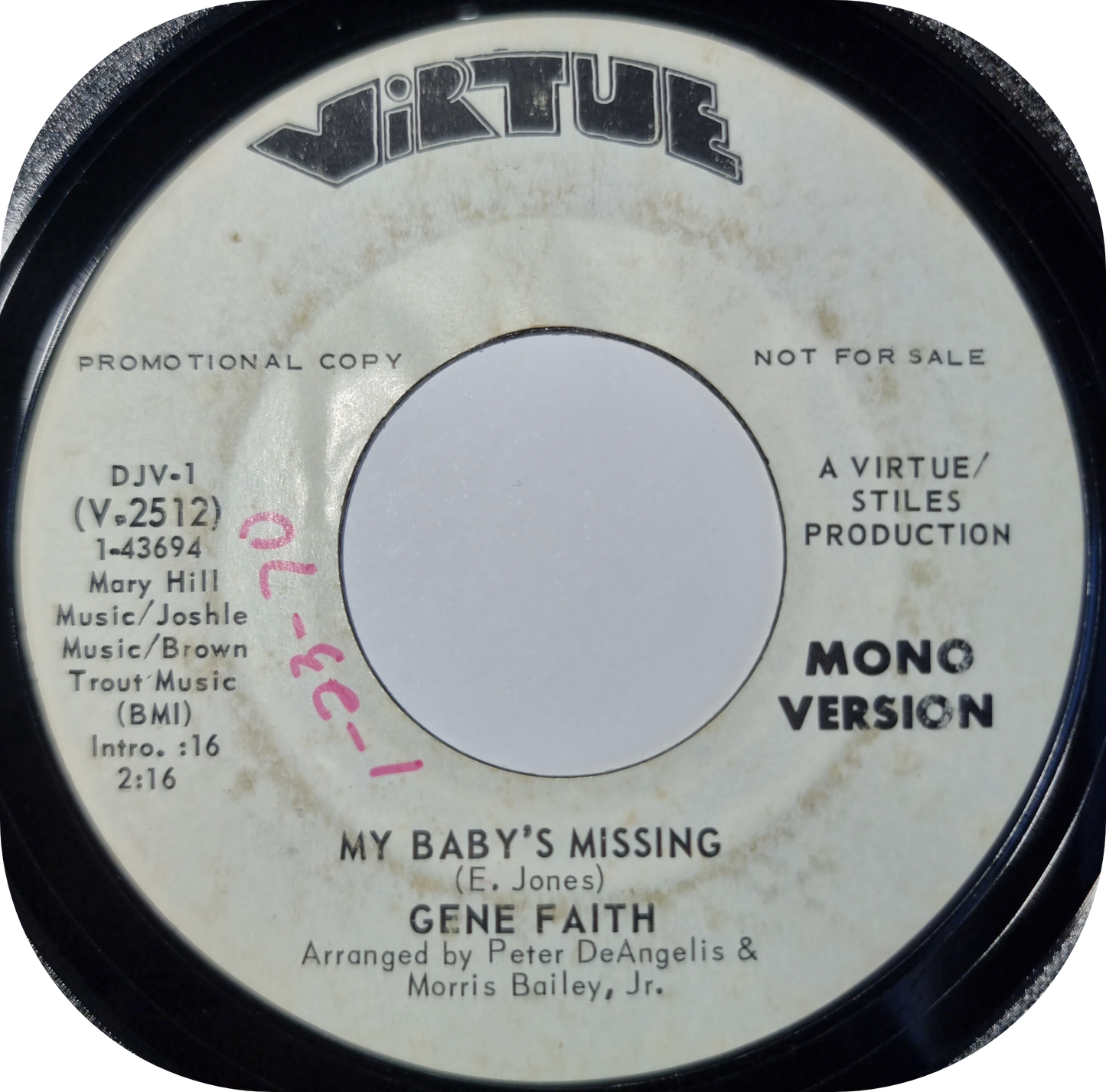 Gene Faith - My Baby's Missing - Virtue DEMO