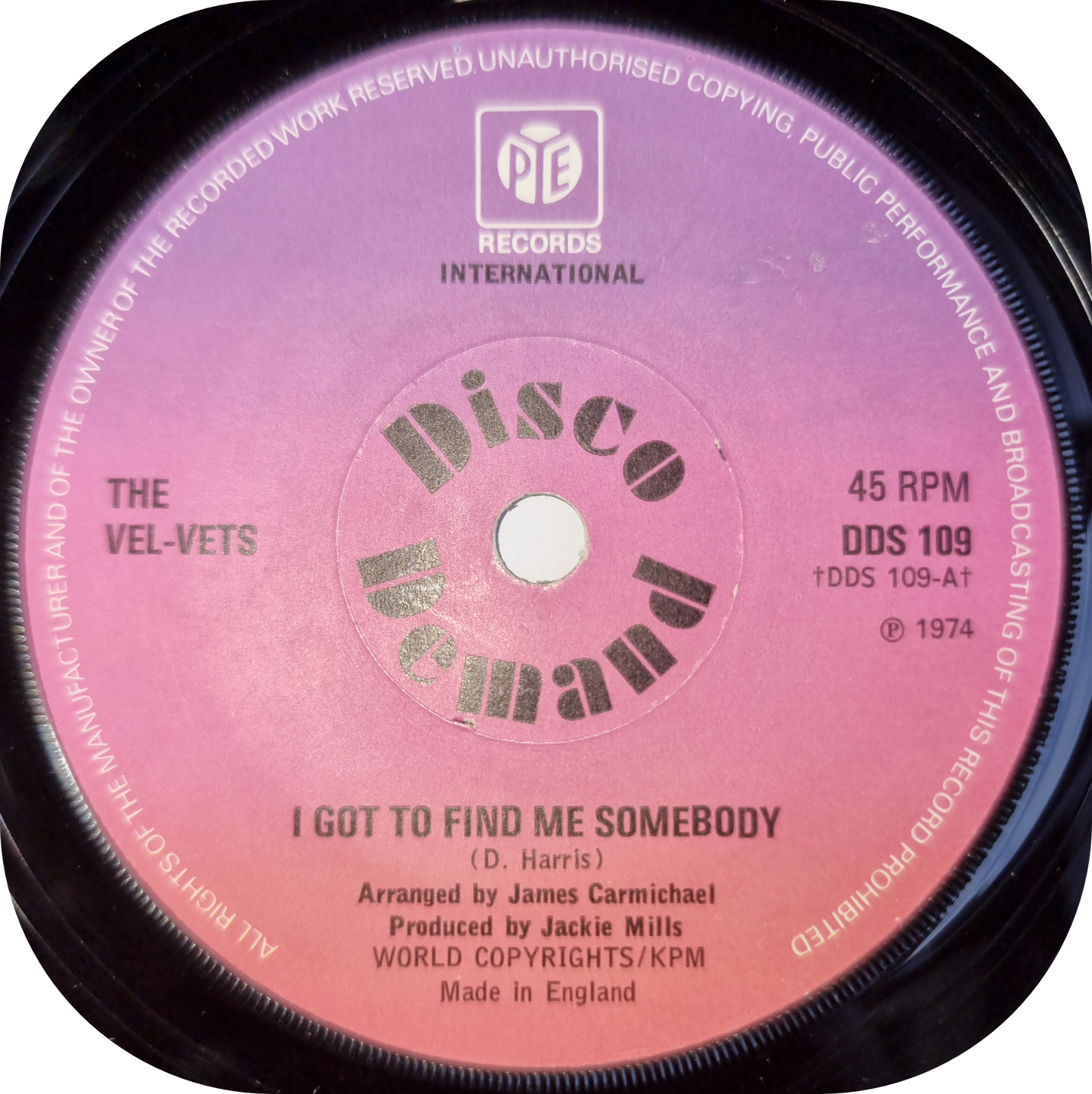Vel-vets, The - I Got To Find Me Somebody - Pye