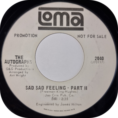 Autographs, The - Sad Sad Feeling - Loma DEMO