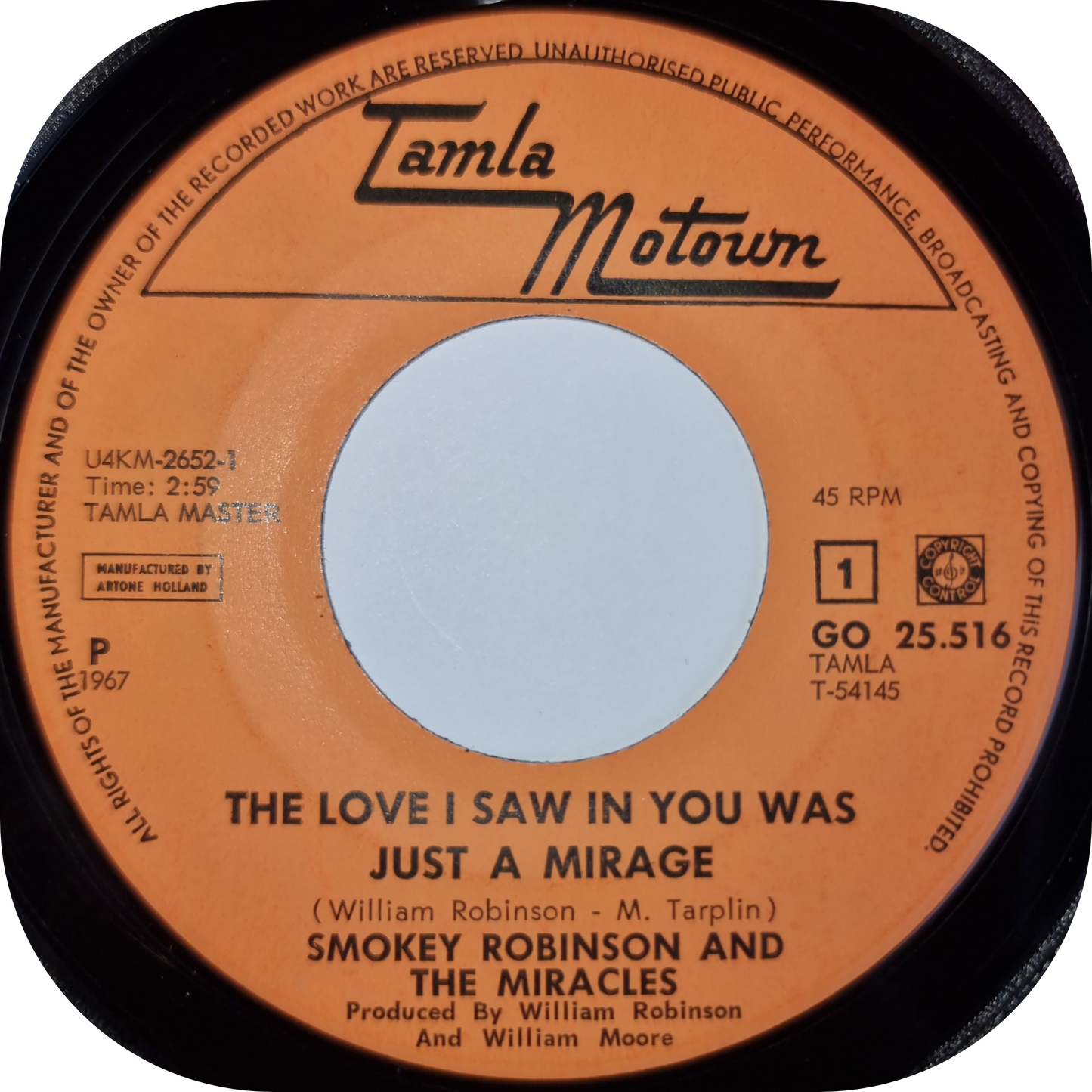 Smokey Robinson - The Love I Saw In You Was Just A Mirage - Tamla Motown