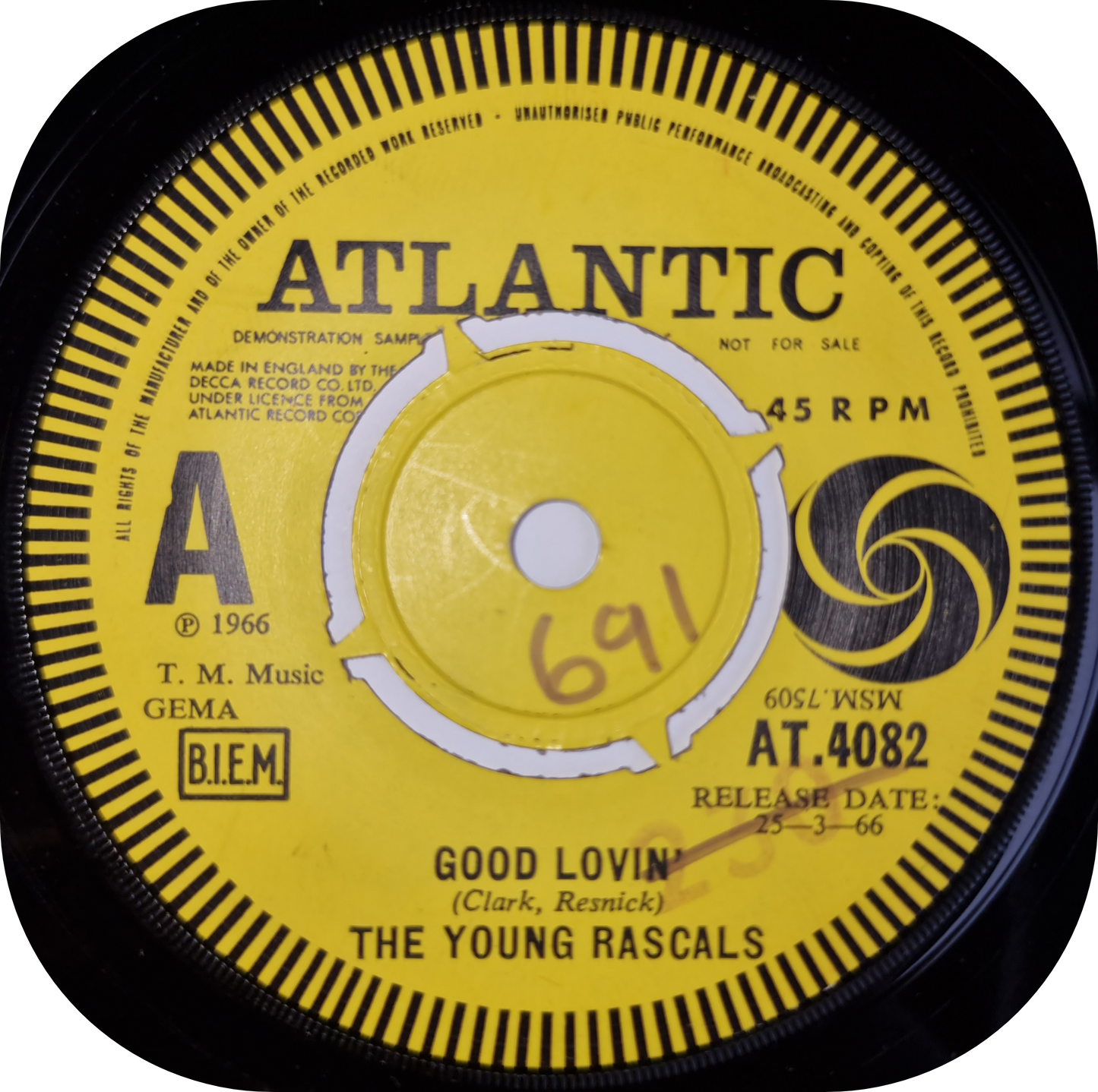 Young Rascals, The - Mustang Sally - Atlantic DEMO