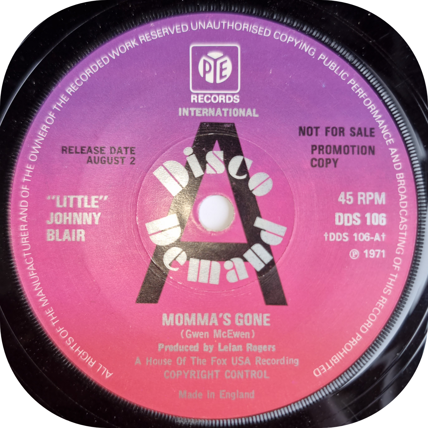 Little Johnny Blair - Momma's Gone - Pye DEMO
