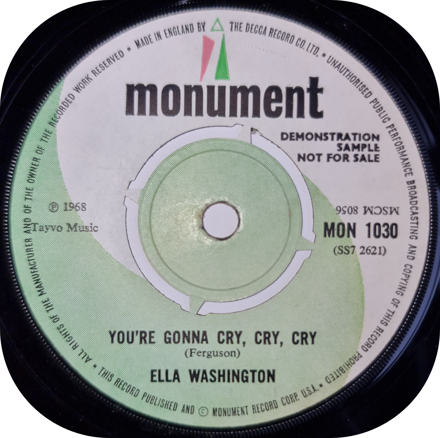 Ella Washington - You're Gonna Cry, Cry. Cry - Monument DEMO