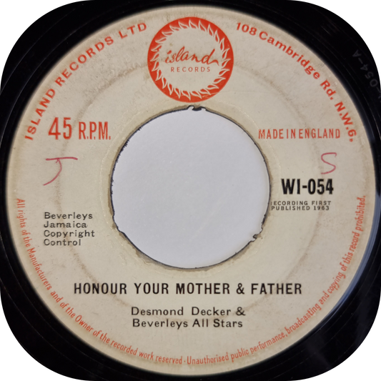 Desmond Dekker - Honour Your Mother & Father - Island