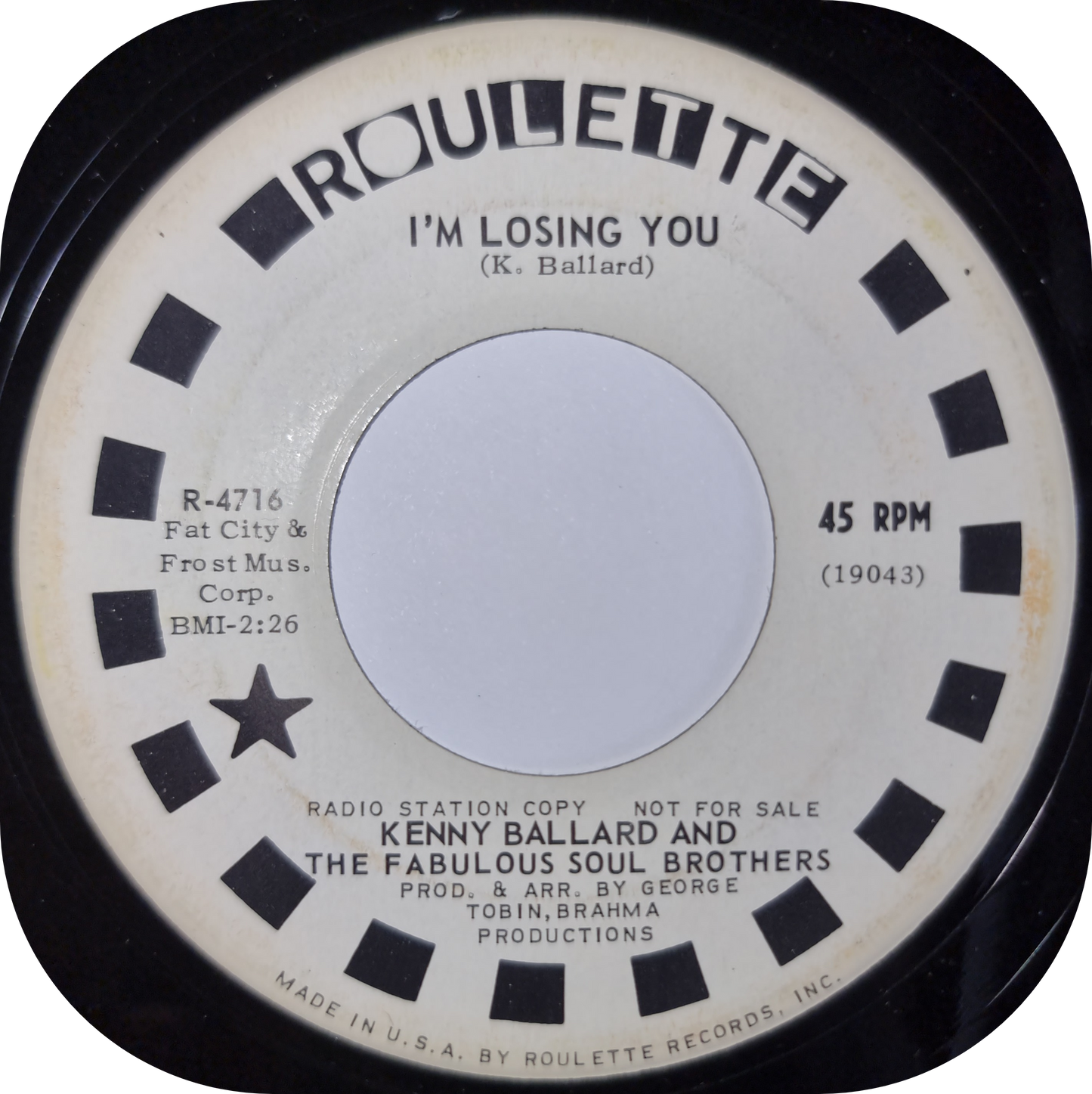 Kenny Ballard - I'm Losing You - Roulette DEMO