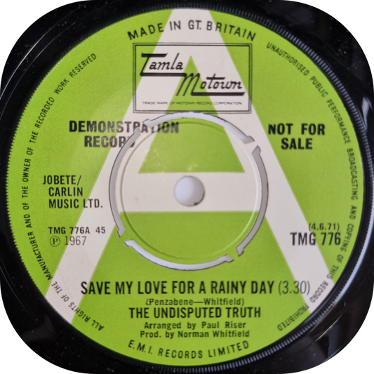 Undisputed Truth, The - Save My Love For A Rainy Day - Tamla Motown DEMO