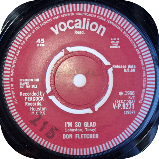 Don Fletcher - I'm So Glad - Vocalion DEMO
