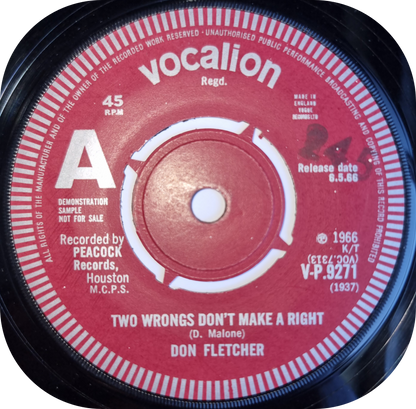 Don Fletcher - I'm So Glad - Vocalion DEMO