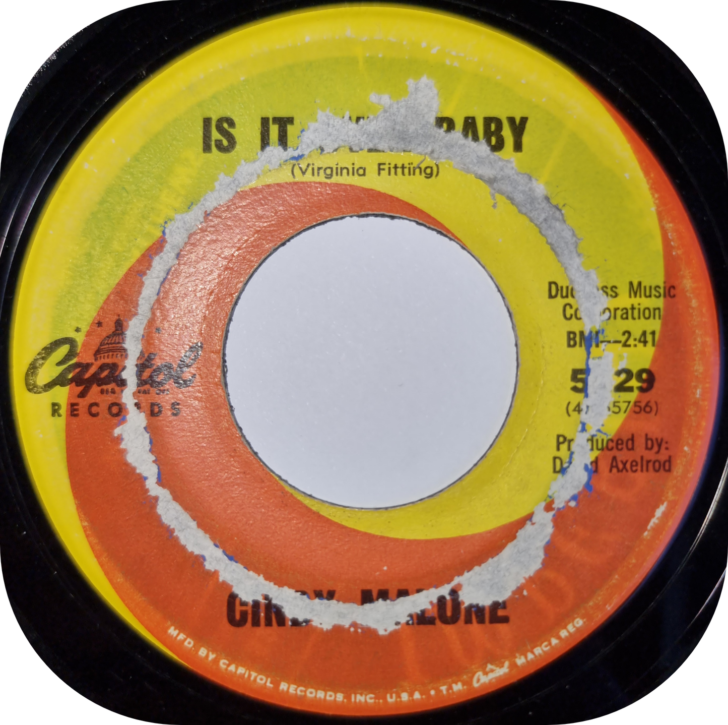 Cindy Malone - Is It Over Baby - Capitol