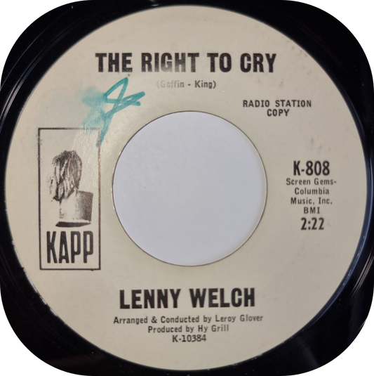 Lennie Welch - The Right To Cry - Kapp DEMO