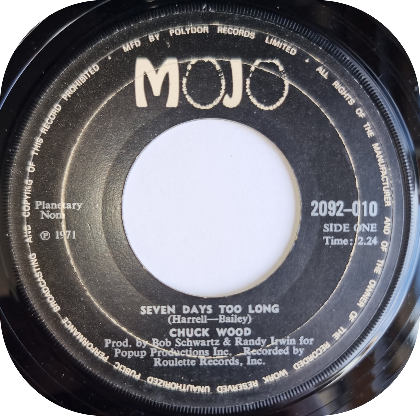 Chuck Wood - Seven Days Too Long - Mojo