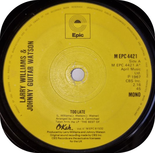 Larry Williams & Johnnie Guitar Watson - Too Late - Epic