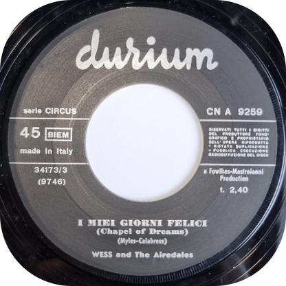 Wess and The Airdales - I'll Never Turn My Back On You - Durium