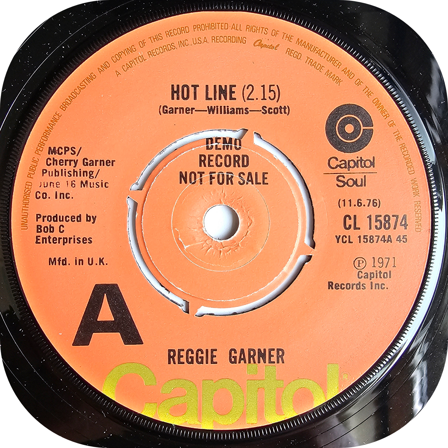 Reggie Garner - Hotline - Capitol DEMO
