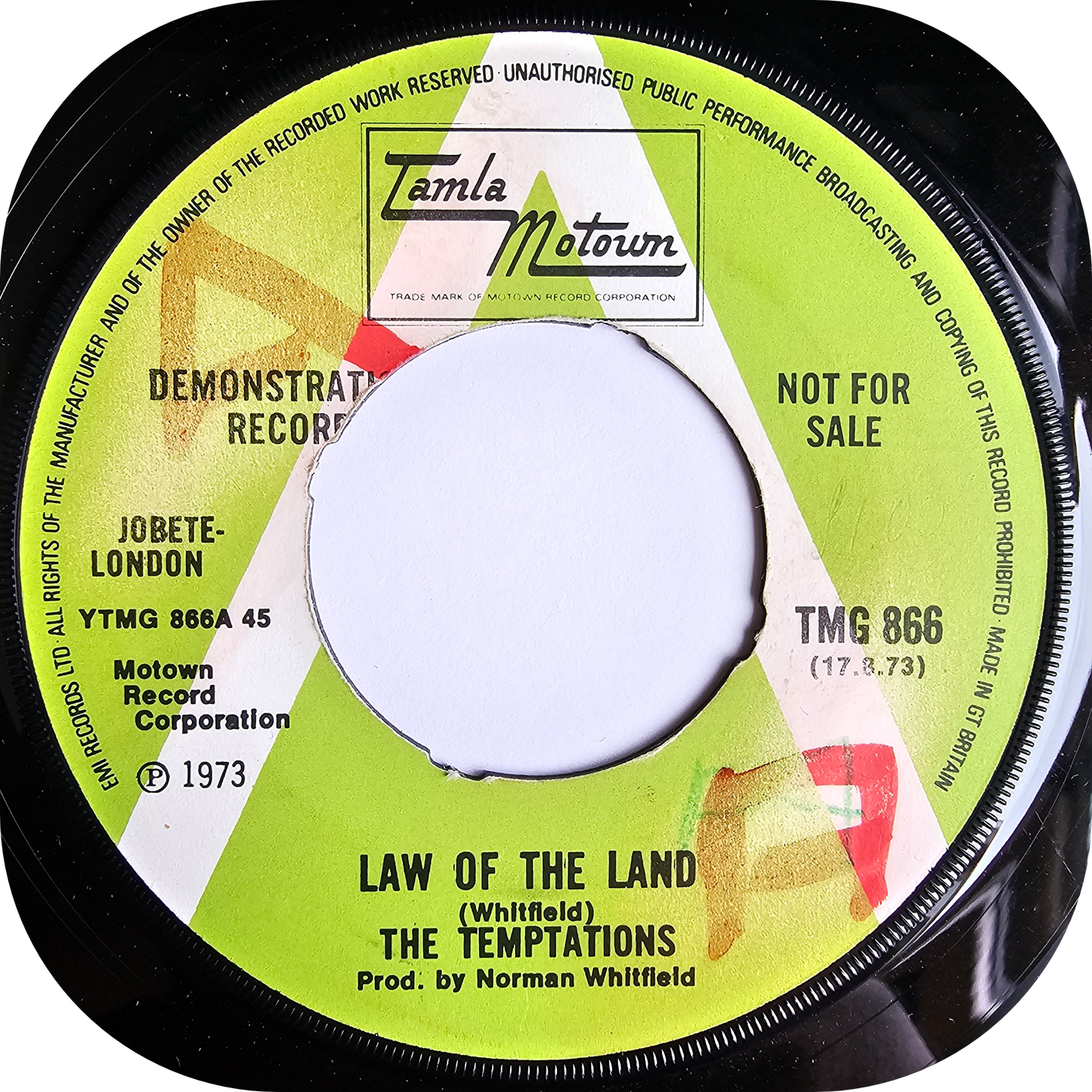 Temptations, The - Law Of The Land - Tamla Motown DEMO