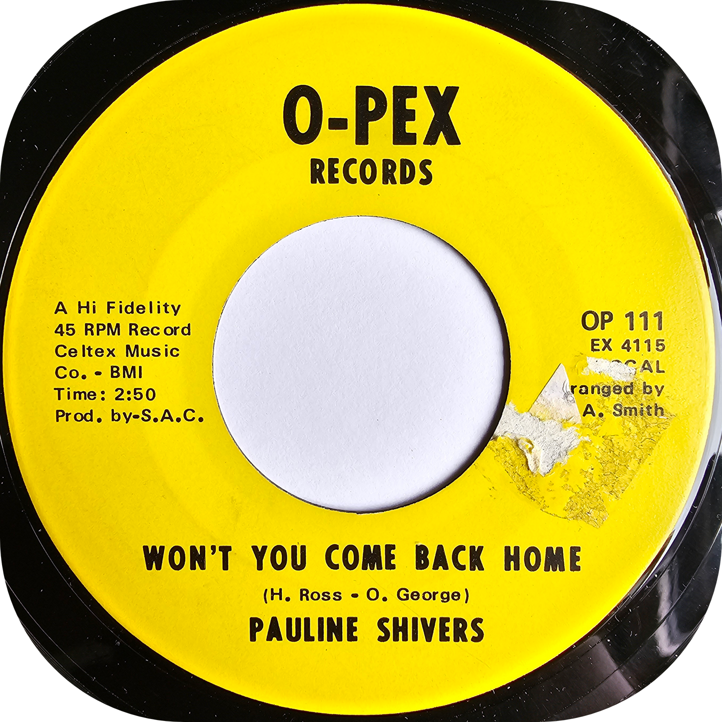 Pauline Shivers - Won't You Come Back Home - O-Pex