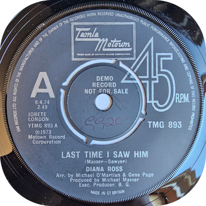 Diana Ross - Last Time I Saw Him - Tamla Motown DEMO