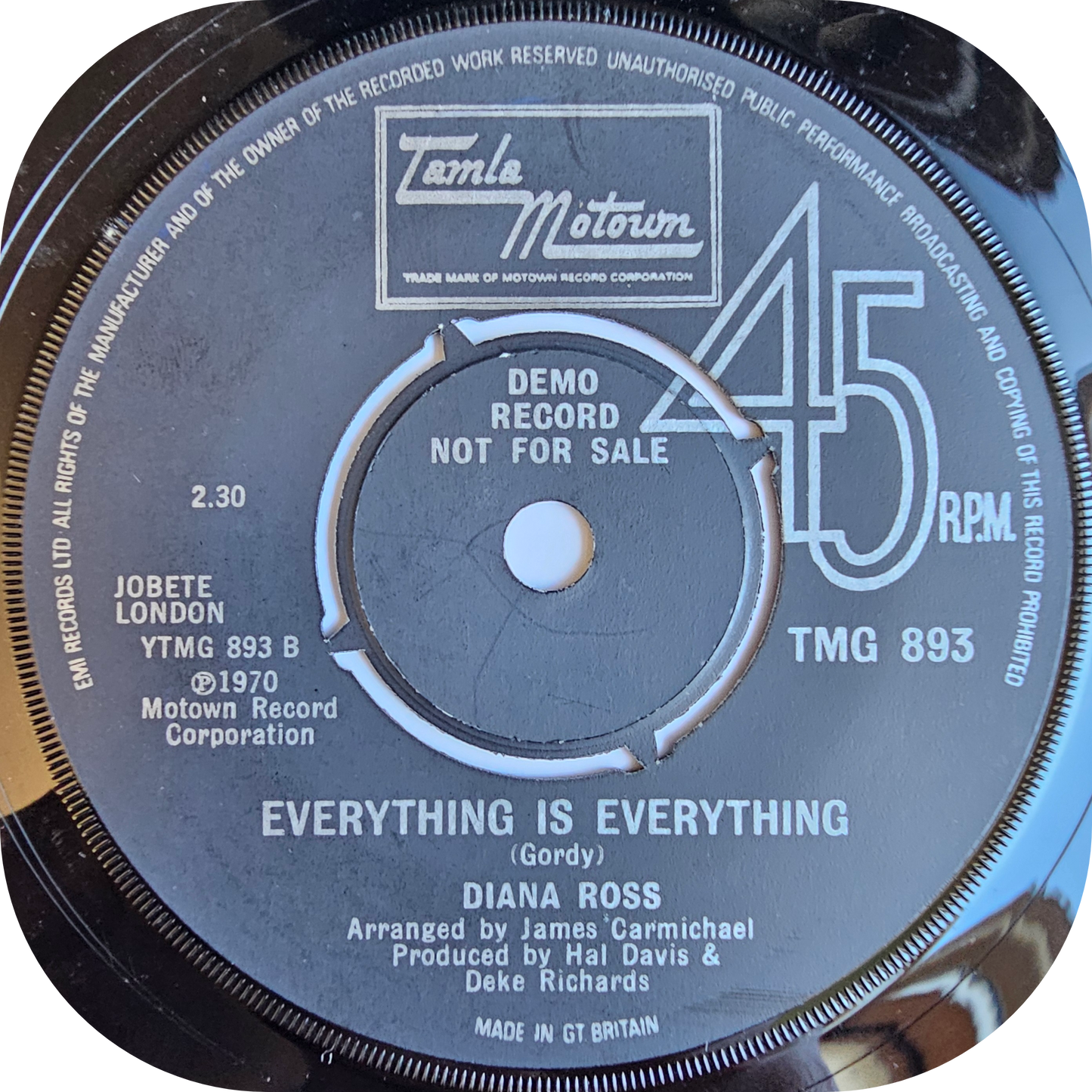 Diana Ross - Last Time I Saw Him - Tamla Motown DEMO