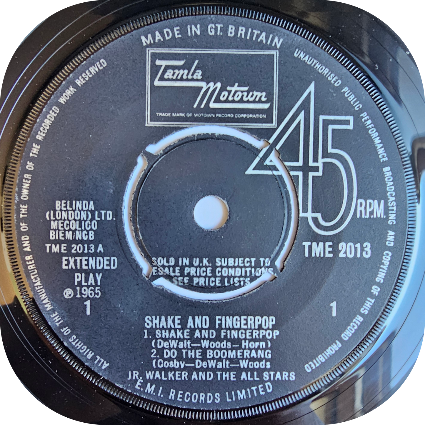 Jr Walker - Shake And Fingerpop E.P - Tamla Motown