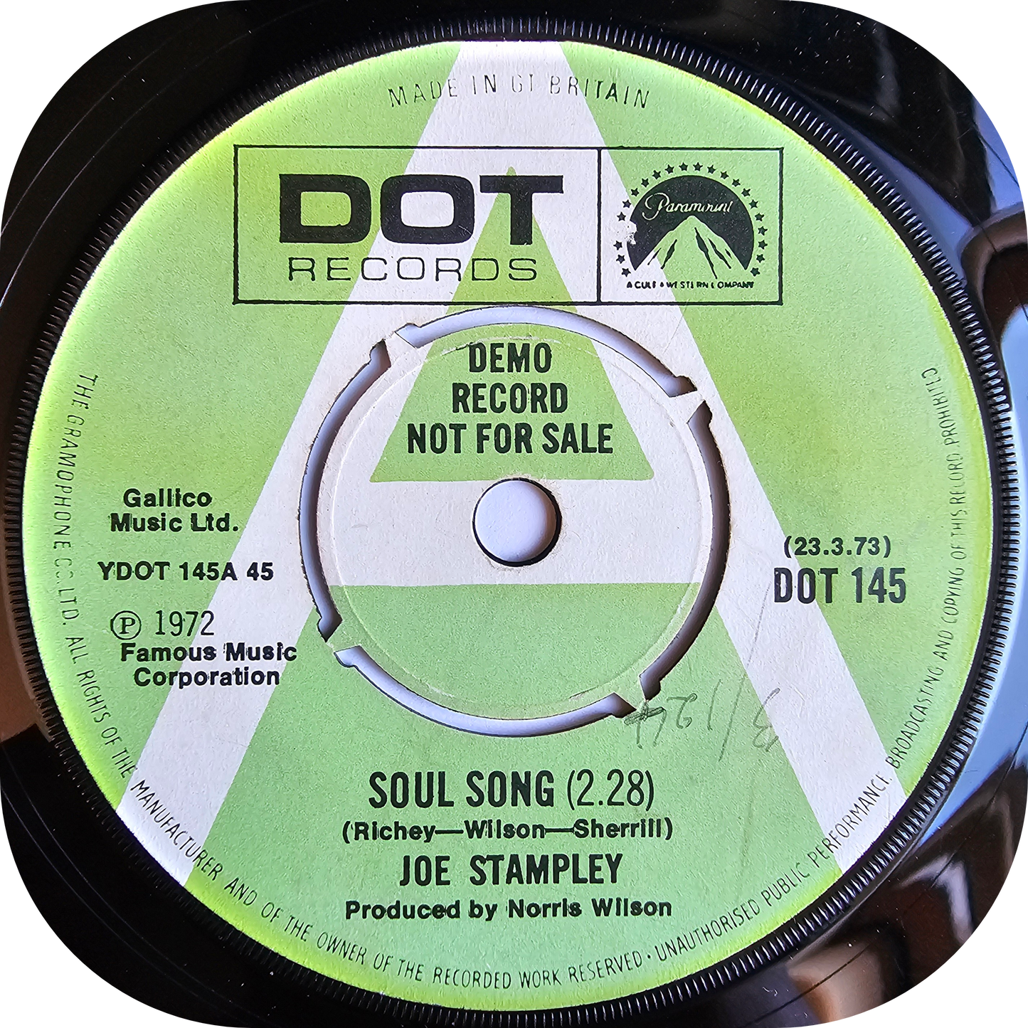 Joe Stampley - Not Too Long Ago - Dot DEMO