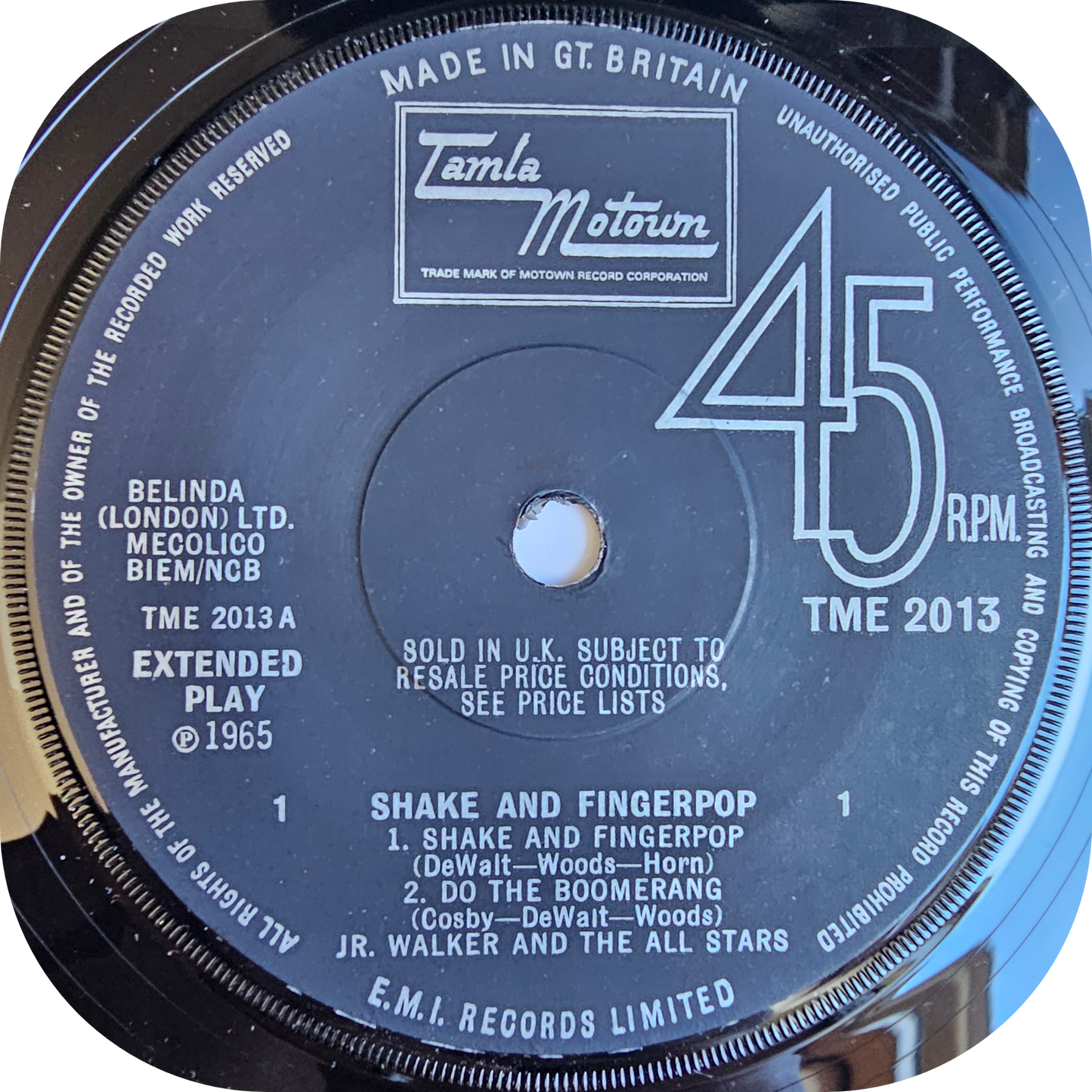 Jr Walker - Shake And Fingerpop E.P - Tamla Motown