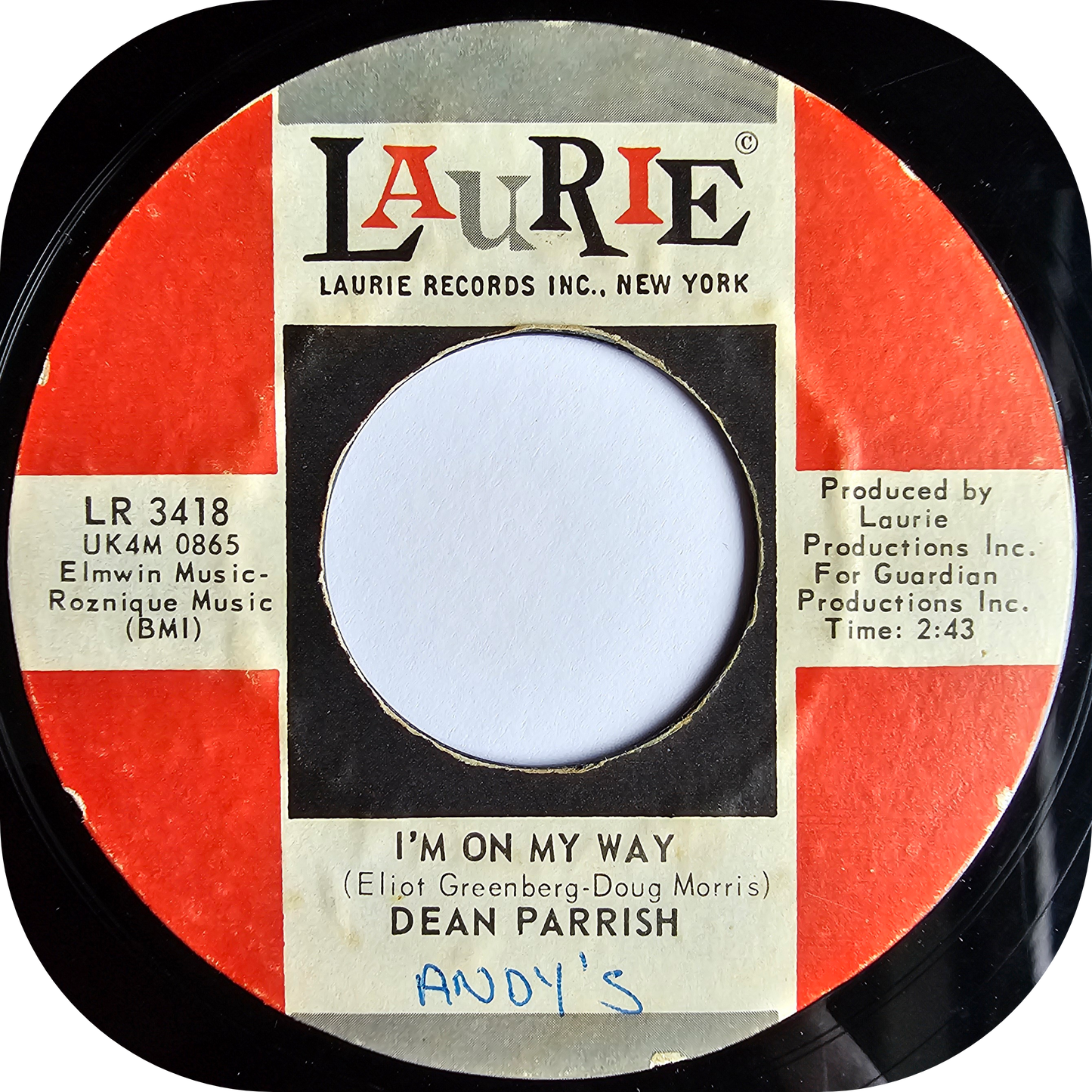 Dean Parrish - I'm On My Way - Laurie