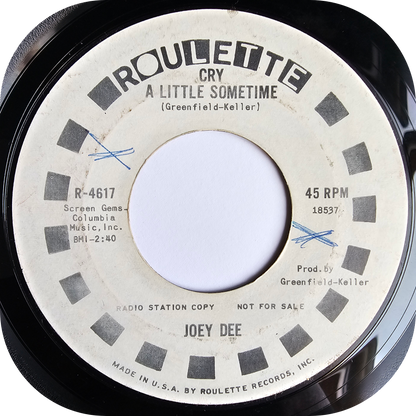Joey Dee - Cry A Little Sometime - Roulette DEMO