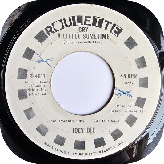 Joey Dee - Cry A Little Sometime - Roulette DEMO