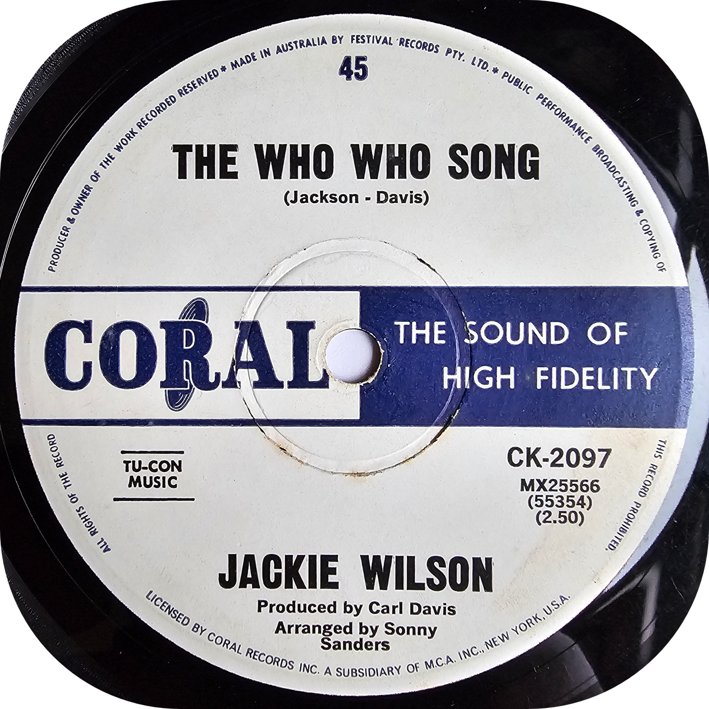 Jackie Wilson - The Who Who Song - Coral