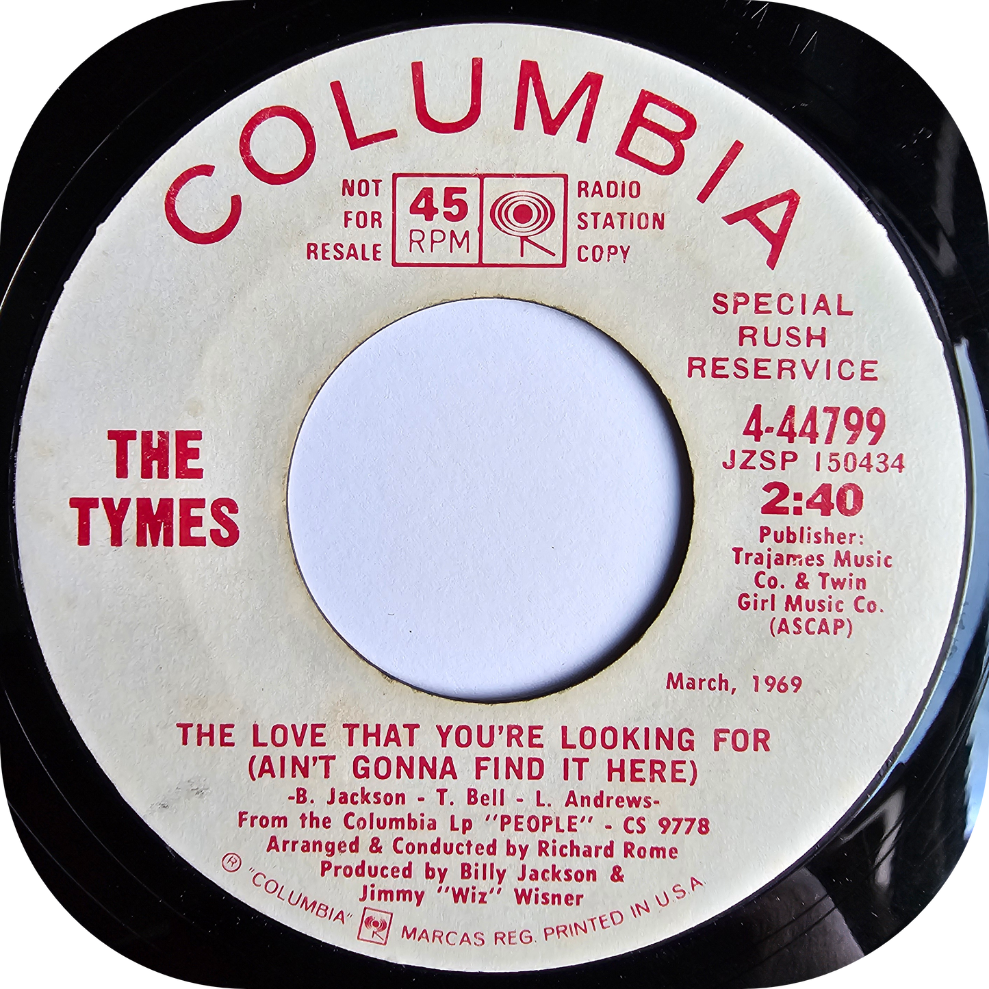 Tymes, The - The Love That You're Looking For - Columbia DEMO