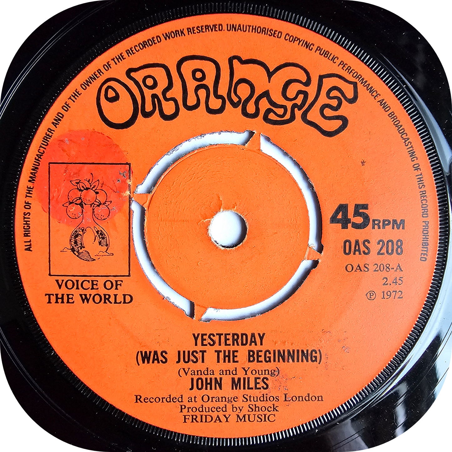 John Miles - Yesterday - Orange